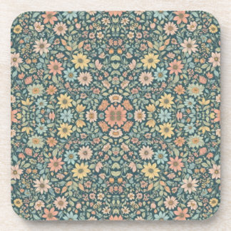 Porta-copo Flores pastosas com fundo escuro