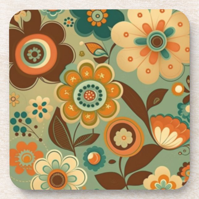 Porta-copo Flores-retrô-safra (Frente)