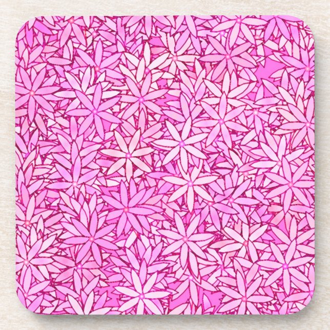 Porta-copo Flores rosa e orquídeas, fundo de orquídeas (Frente)
