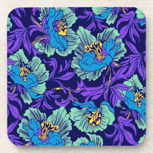 Porta-copo Flores roxas e azuis William Morris