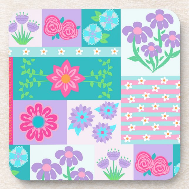 Porta-copo Flores Vibrantes em Flor Design (Frente)