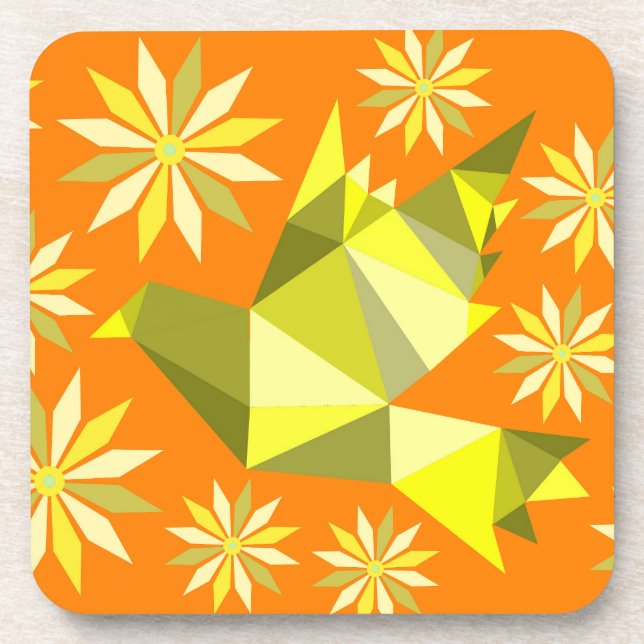 PORTA-COPO FLOWER BIRD BEVERAGE COSTER (Frente)