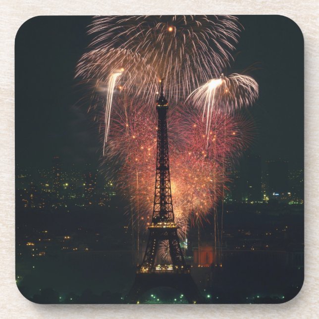 Porta-copo Fogos de artifício, Torre Eiffel, Paris, França (Frente)