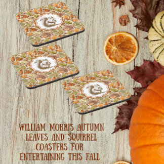 Porta-copo Folha de Outono Vintage William Morris Berry Esqui
