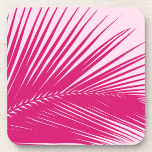 Porta-copo Folha de palma - rosa magenta