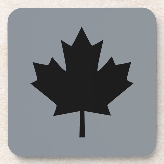 Porta-copo Folha de preto canadense na Cinza (Frente)