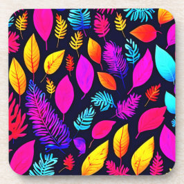 Porta-copo Folhagem de Neon Vibrante: Padrão de Folhas Cativa
