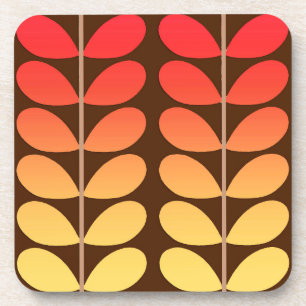 Porta-copo Folhas, Brown, laranja & ouro dinamarqueses do