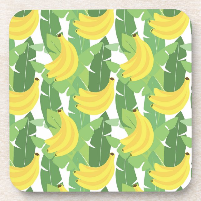 Porta-copo Folhas De Banana E Padrão De Fruta (Frente)