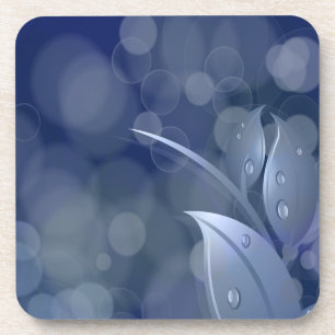 Porta-copo Folhas de Bokeh Azul