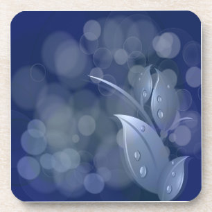 Porta-copo Folhas de Bokeh Azul