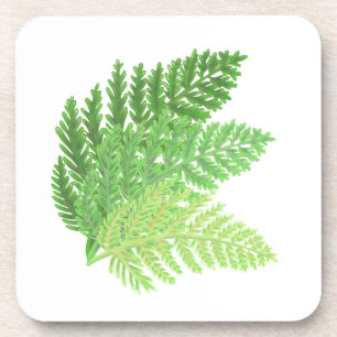 Porta-copo Folhas de madeira de corante-d-água verde Elegante