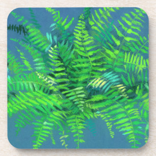 Porta-copo Folhas de milho, design floral, verde, azul e verd
