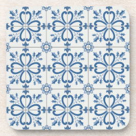 Porta-copo Folhas de Natal e azulejos de flores