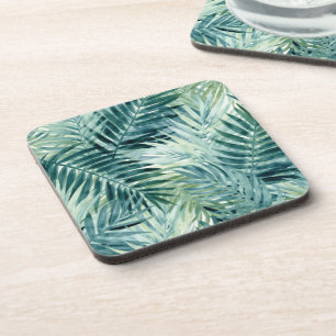 Porta-copo Folhas de Palmeira Verde Turquesa