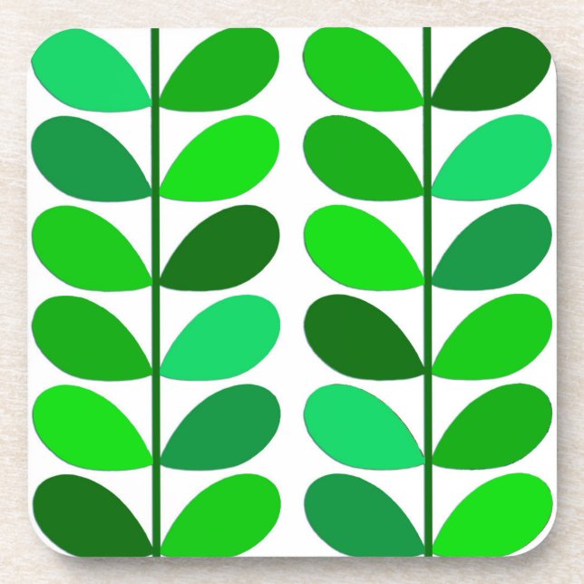 Porta-copo Folhas, esmeralda e verde limão dinamarqueses do (Frente)