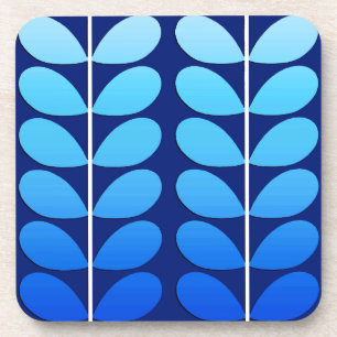 Porta-copo Folhas, marinho e azuis cobaltos dinamarqueses do