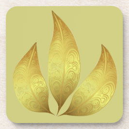 Porta-copo Folhas ornamentais simples e elegantes de ouros