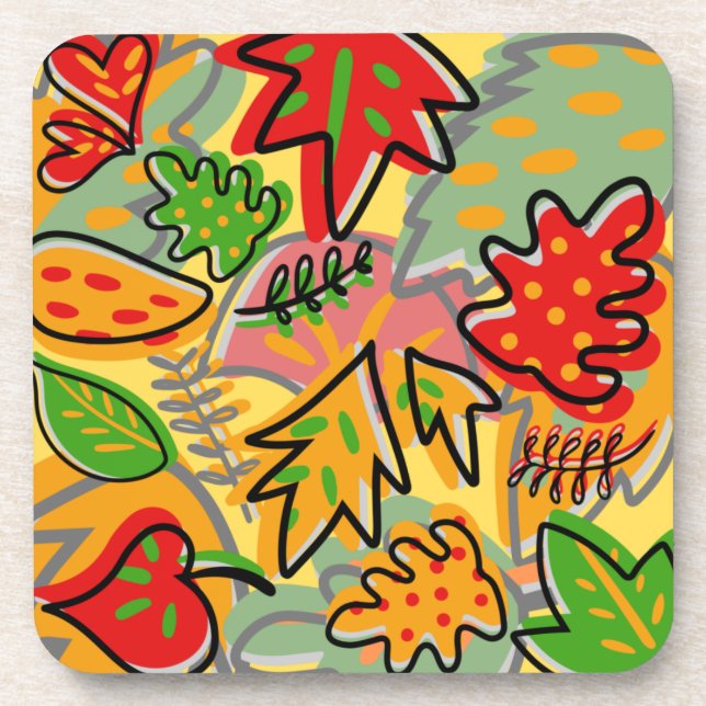 Porta-copo Folhas tropicais de colheita de presente de design (Frente)