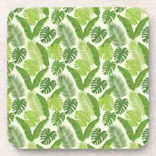 Porta-copo Folhas Tropicais & Padrão Sem Costura Monstera
