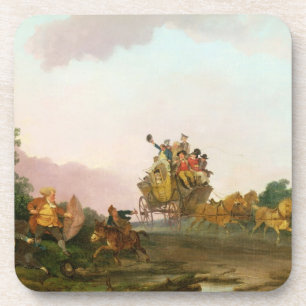 Porta-copo Foliões em um treinador, c.1785-90 (óleo em
