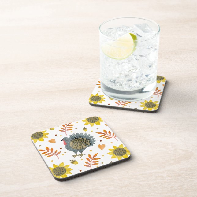 Porta-copo Folk Art Turkeys (Lado Direito)