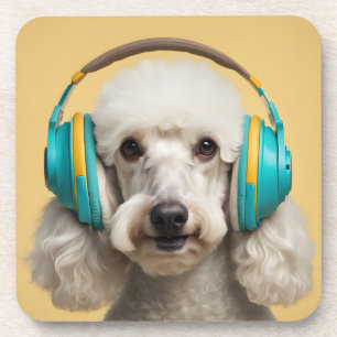 Porta-copo Fones de ouvido de veste de poodle