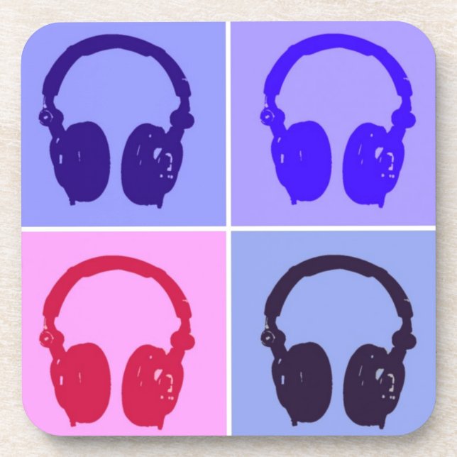 Porta-copo Fones de ouvido pop (Frente)