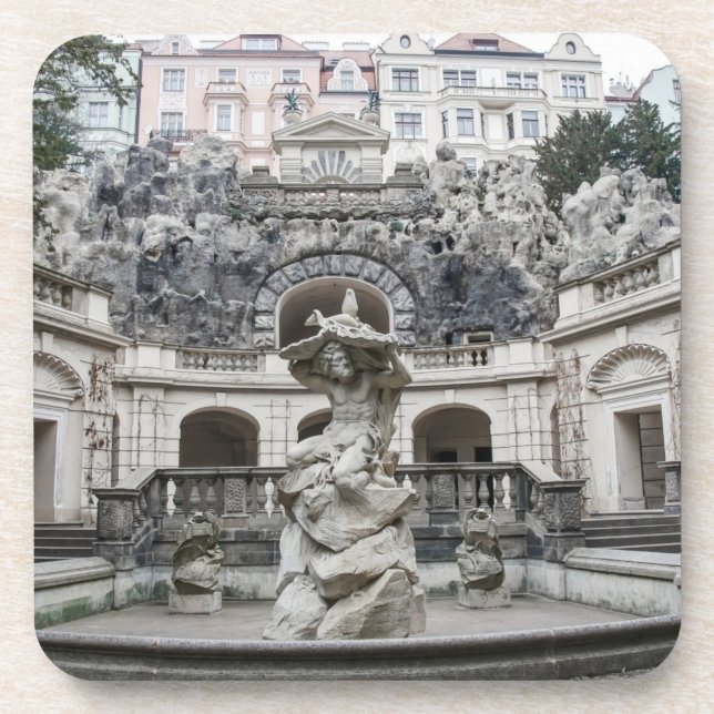 Porta-copo Fonte com estátua de Netuno em Praga (Frente)