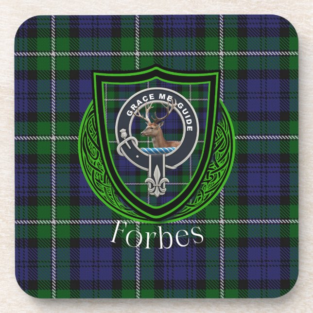 Porta-copo Forbes Scottish Clan Tartan & Crest (Frente)