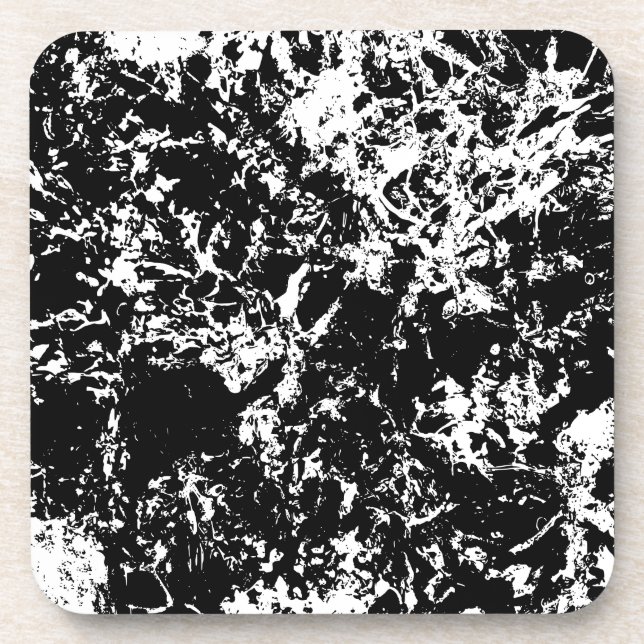 Porta-copo Formação de gelo Abstrato a preto e branco (Frente)