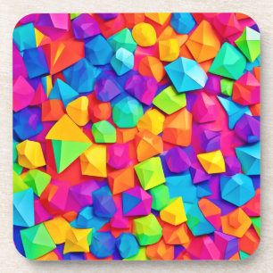 Porta-copo Formas de Cristal Colorido Arte