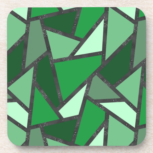 Porta-copo Formas de vidro coloração verde (Frente)