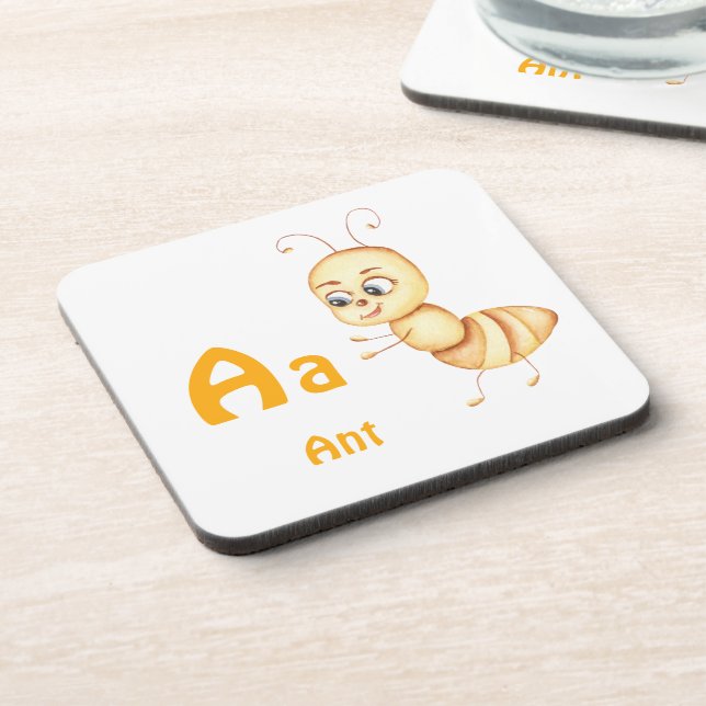 Porta-copo Formiga personalize ABC: Letra A - Adicione Seu No (Left Side)