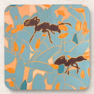 Porta-copo Formigas com Flores Azuis Flora Australiana