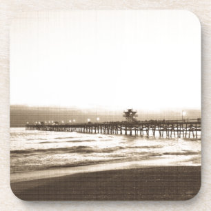 Porta-copo Foto da vintagem da praia do San Clemete Per Calif