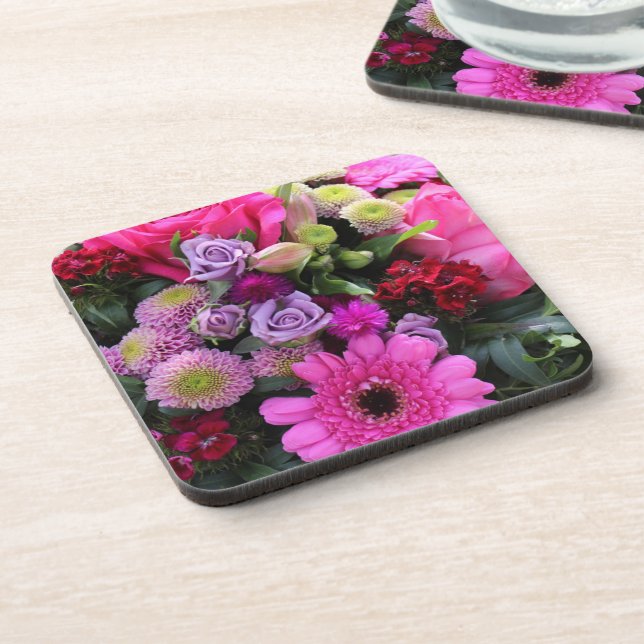 Porta-copo Foto de Buquê de Flores Rosa e Violeta (Left Side)