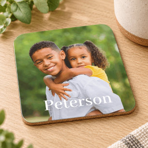 Porta-copo Foto de Família Personalizada com Sobrenome