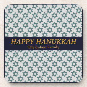 Porta-copo Foto de família simples e elegante de Hanukkah mod