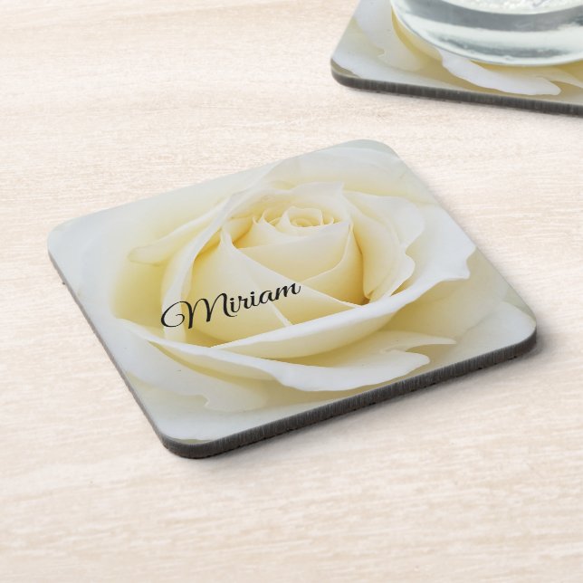 Porta-copo Foto de Fechamento da Rosa Branca Pristine (Left Side)