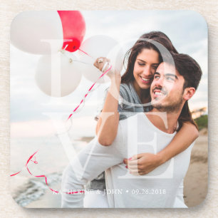 Porta-copo Foto de sobreposição de "AMOR" moderno