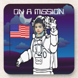 Porta-copo Foto do Astronauta Blue Outer Space American Flag