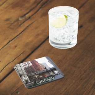 Porta-copo Foto Elevada do Trem em Chicago