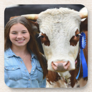 Porta-copo Foto Personalizada de Vaca de Exposição de Gado