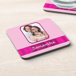 Porta-copo Foto personalizada rosa