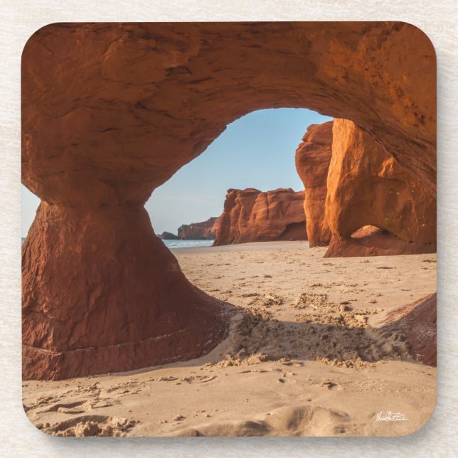 Porta-copo foto praia e cabos (Frente)