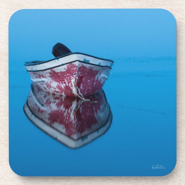 Porta-copo fotografia de um barco sobre a água (Frente)