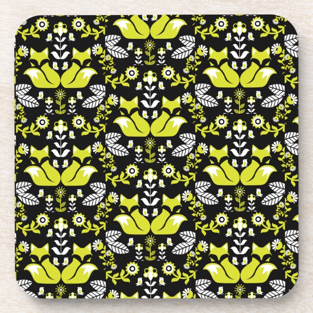 Porta-copo Fox Nordic Scandinavian Folart Tablecloth (Frente)