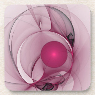 Porta-copo Fractal Sinuoso, Arte Abstrato Moderno Rosa Baga