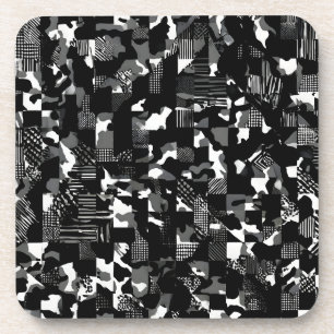 Porta-copo "Fractura" - Padrão de Camuflagem Preto e Branco